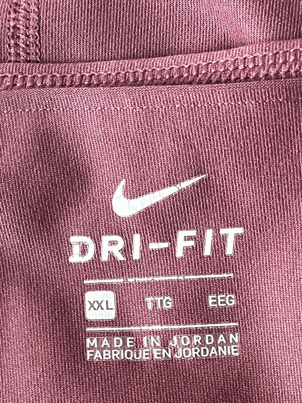 Nike Dri Fit Colorblock Ankle Just Do It Logo Burgundy High Rise Leggings Sz.XXL